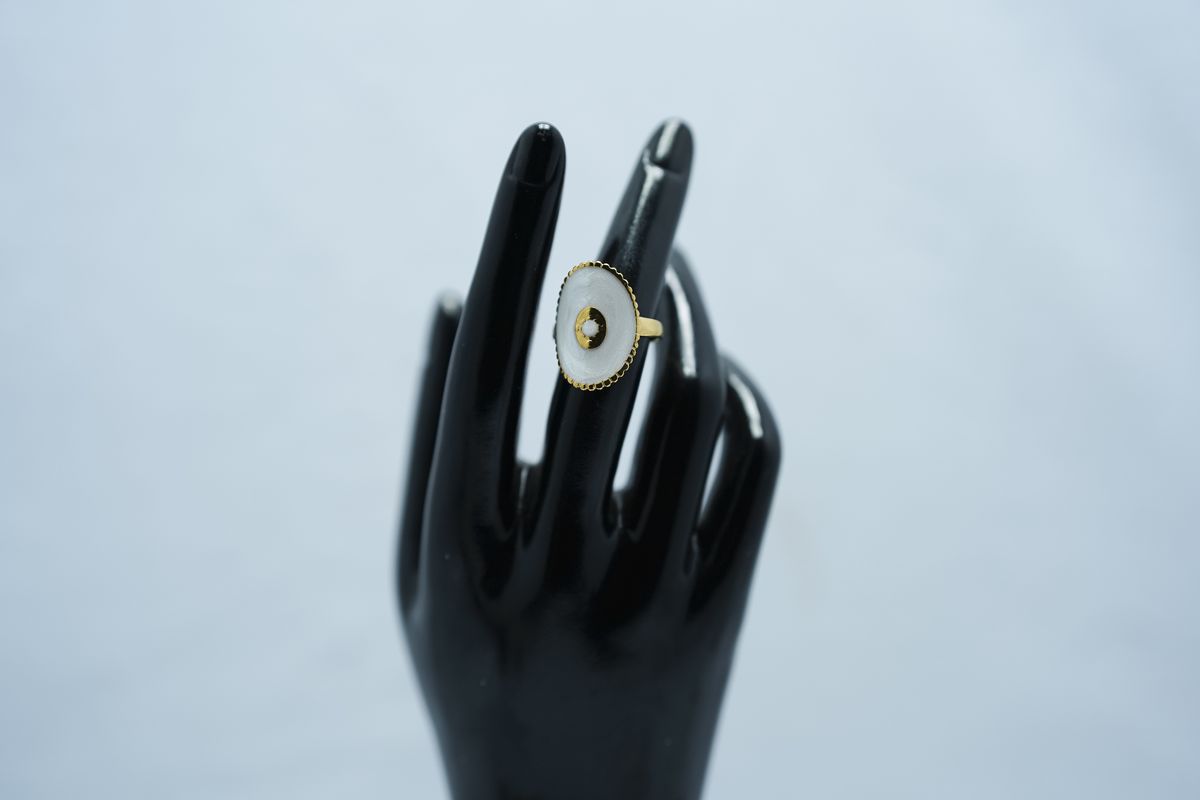 Stainless Steel Oil-Press Enamel Drip Glaze Ring