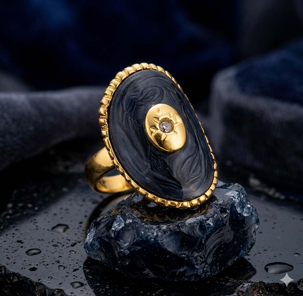 Stainless Steel Oil-Press Enamel Drip Glaze Ring