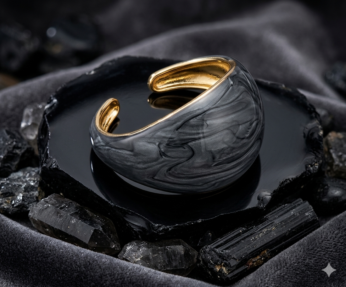Stainless Steel Oil-Press Enamel Drip Glaze Ring