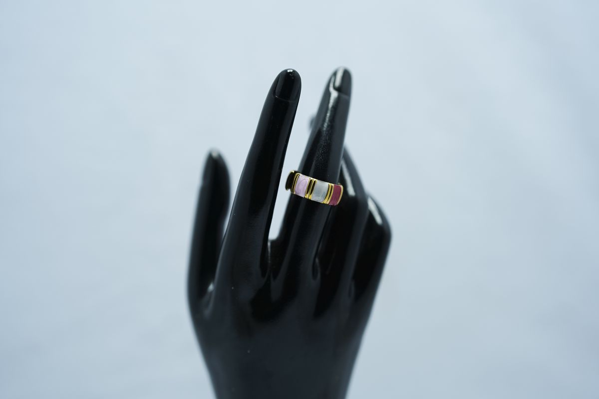 Stainless Steel Oil-Press Enamel Drip Glaze Ring