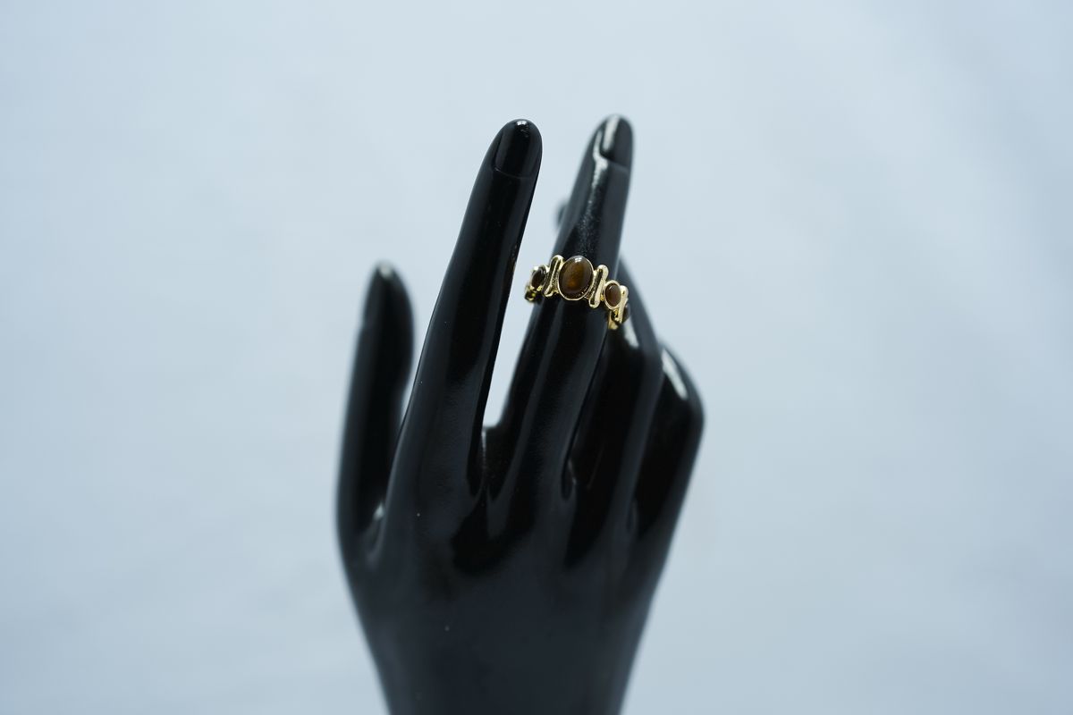 Obsidian Twist Statement Ring
