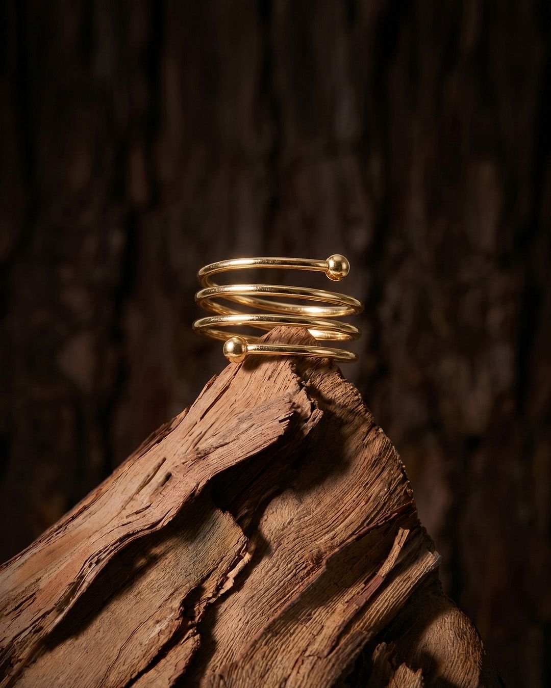 Golden Coil Cuff Bracelet