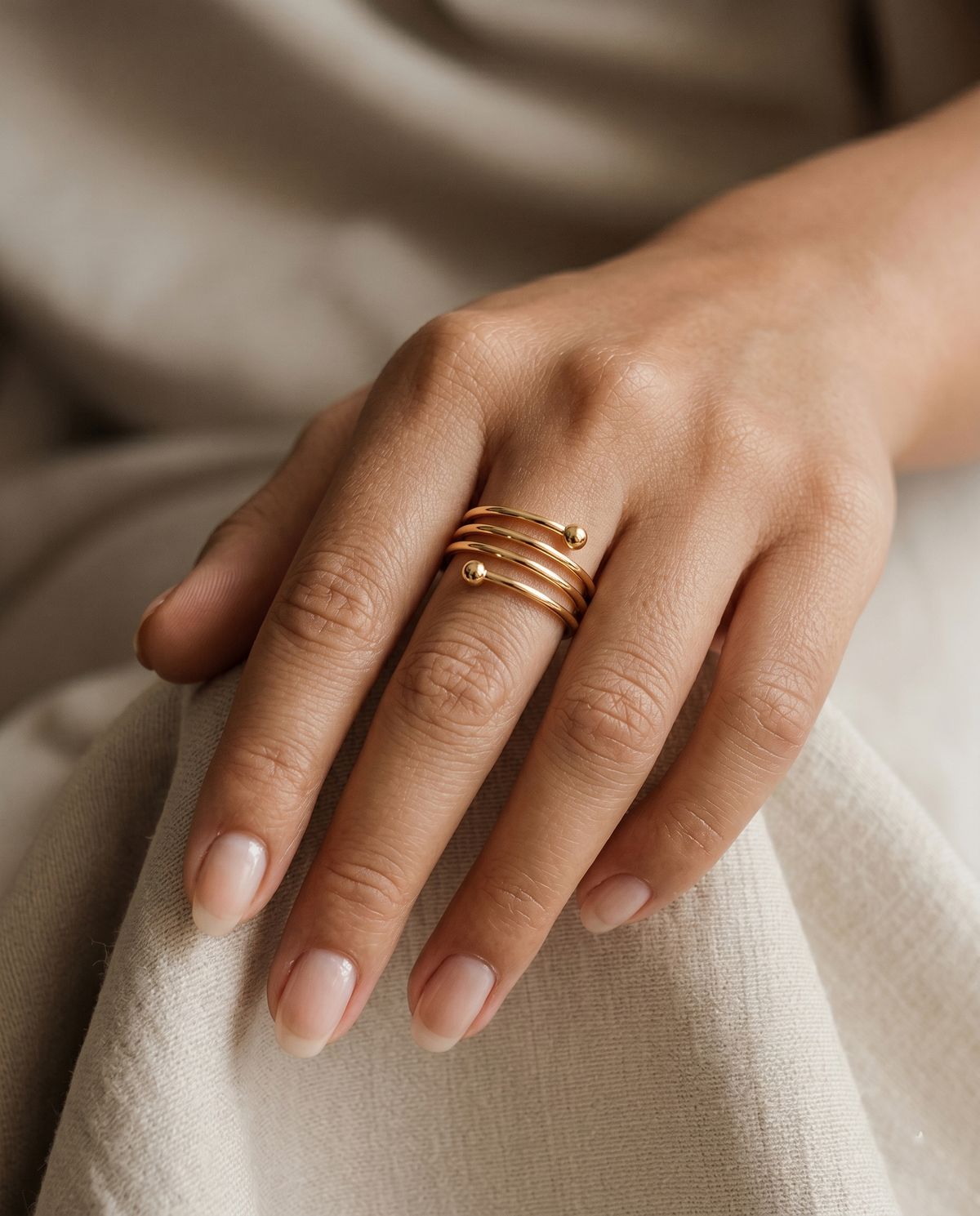 Golden Harmony Wrap Ring