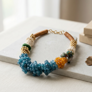 Bold Beaded Vintage Bohemian Style Beach Necklace