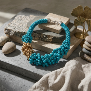 Bold Beaded Vintage Bohemian Necklace 