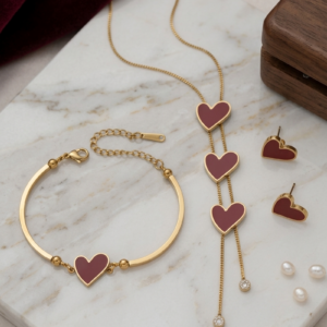 Heart-Shaped Necklace and jewelry Set