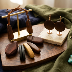 Bohemian Style Wooden Necklace And Earring