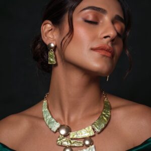 Bohemian Green Enamel Minimalist Geometric Jewelry 