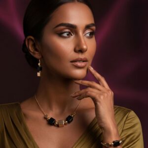 Bracelet Necklace Earring Women'S Set