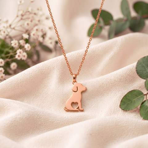 The Dog Pendant - Rose Gold